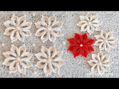 DIY Crochet  Flower Tutorial VERY EASY  Flowers for decor
