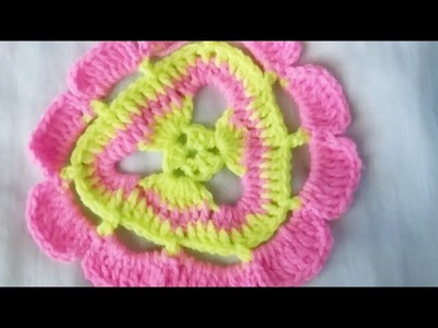DIY,Crosia ke design, woolen design, flower,#31,by |Santosh All Art|