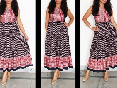 DIY : Designer Dress with Border | Gypsy Dress Cutting and Stitching