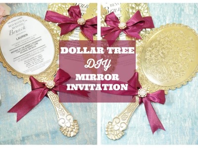 DIY Dollar Tree Bling Glam Mirror Invitation for Bridal Shower