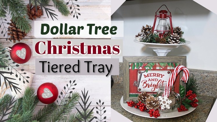 DIY Dollar Tree Christmas Tiered Tray | Dollar Tree Christmas DIY | Krafts by Katelyn