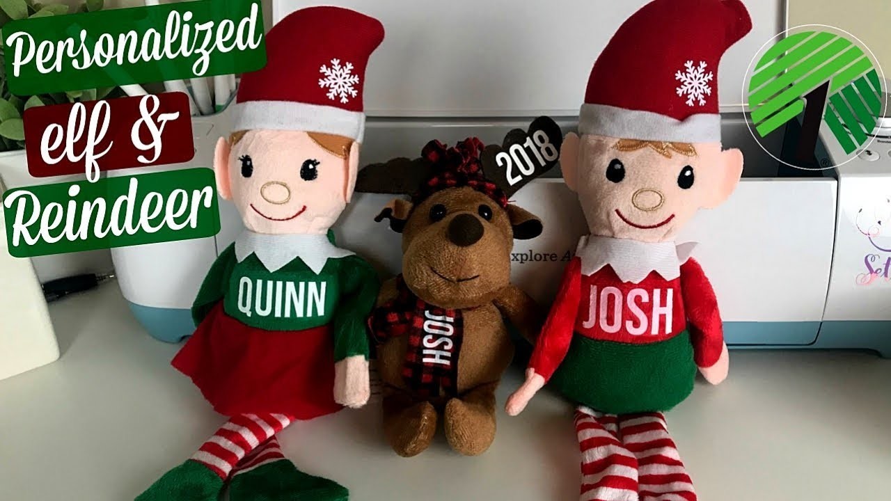 DIY DOLLAR TREE PERSONALIZED ELF AND REINDEER USING CRICUT