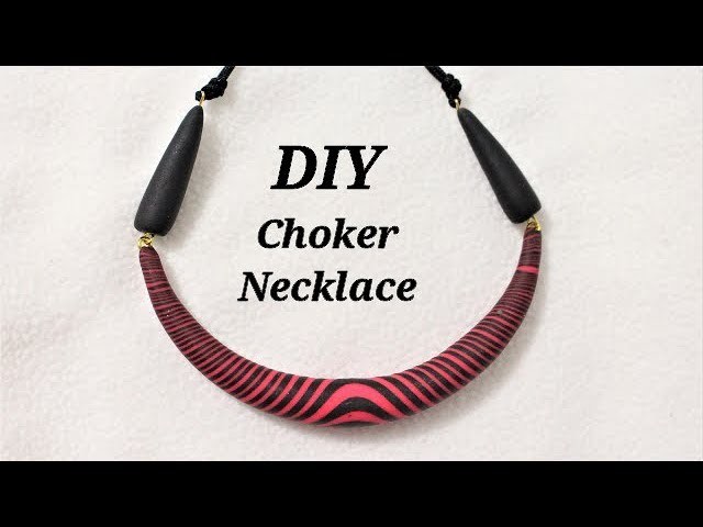 DIY   Easy To Make Torpedo Bead Choker Necklace With Polymer Clay | Jewelry Making Tutorial