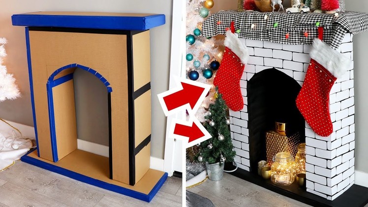DIY Faux Fireplace made of Cardboard - HGTV Handmade