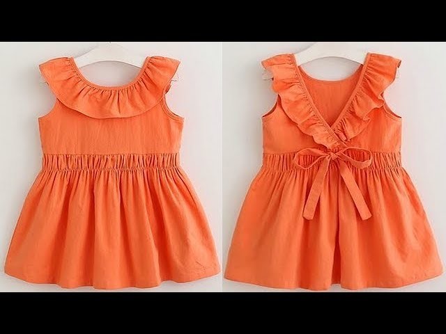 DIY Ruffled Neck Baby Frock Cutting And Stitching Full Tutorial