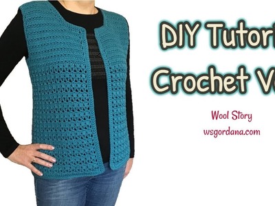 DIY Tutorial Crochet Simple Vest (Heklani prsluk)