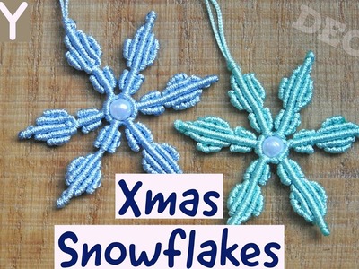 DIY Xmas Star. Snowflakes Ornament Macrame Tutorial