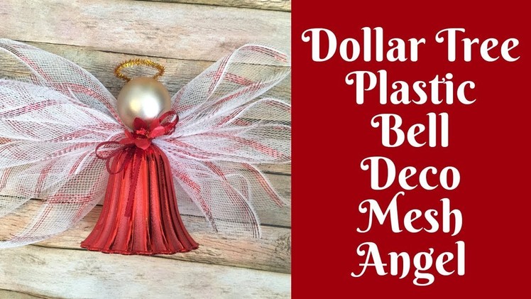 Dollar Tree Christmas Crafts: Dollar Tree Plastic Bell Deco Mesh Angel