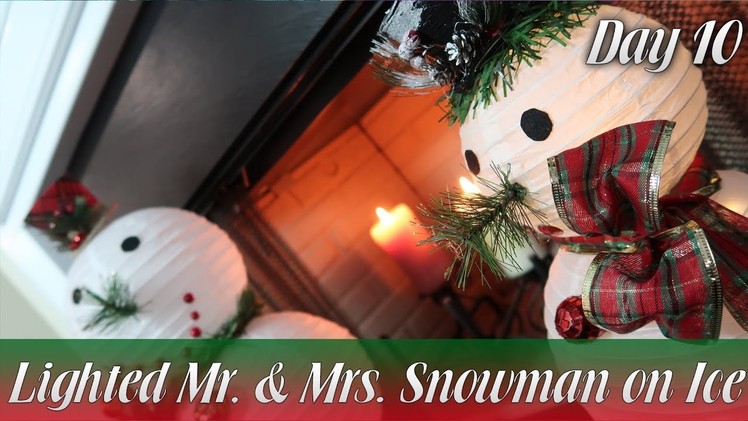 Dollar Tree DIY | Lighted Mr. and Mrs. Snowman on Ice | How To
