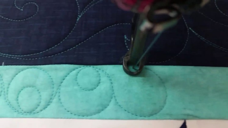 Double Bubble freemotion hand guided longarm quilting