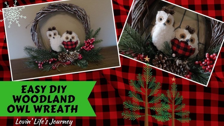 Easy Dollar Tree DIY Woodland Owl Wreath