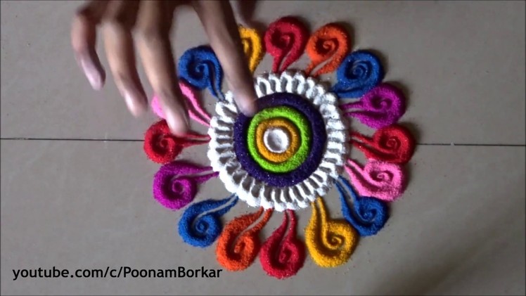 Easy rangoli patterns - 3 | Small, quick and easy rangoli designs | Easy Rangoli by Poonam Borkar