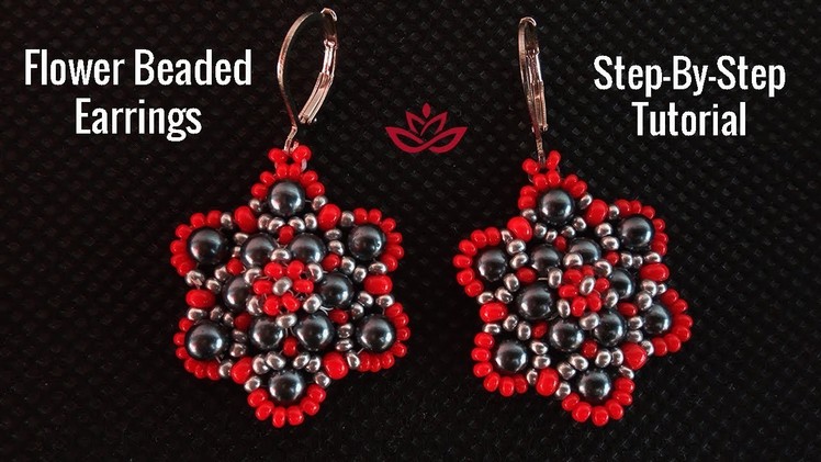 Flower Earrings with Pearls and Seed Beads - Tutorial