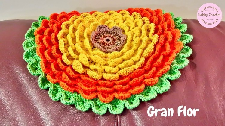 Gran Flor (Blooming flower) a crochet paso a paso (Versión Diestra)