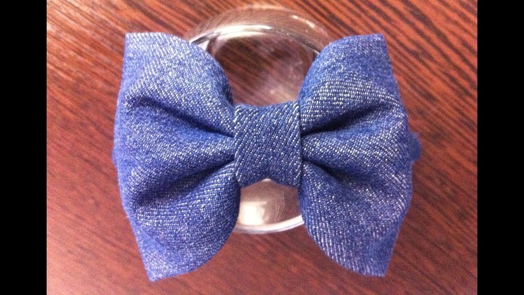 Hairband with a bow of denim