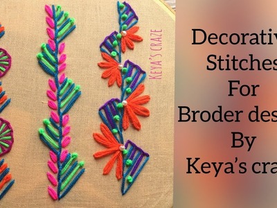 Hand embroidery | 3 Decorative stitches | 3 border design Hand Embroidery | #handembroidery