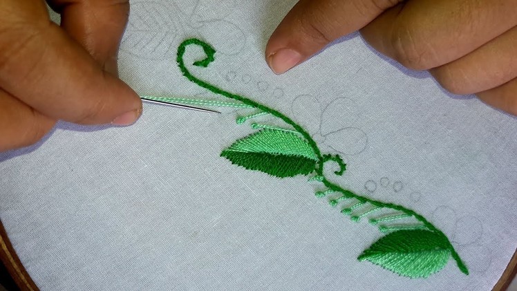 Hand Embroidery : border design for beginners.