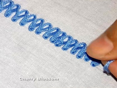Hand Embroidery :  border line embroidery tutorial # 95.