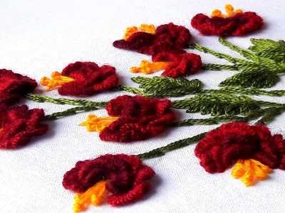 Hand Embroidery : brazilian stitch | beautiful design by nakshi katha.