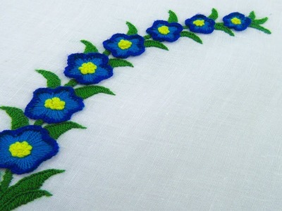 Hand Embroidery; Button hole stitch embroidery; Border line design
