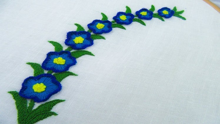Hand Embroidery; Button hole stitch embroidery; Border line design