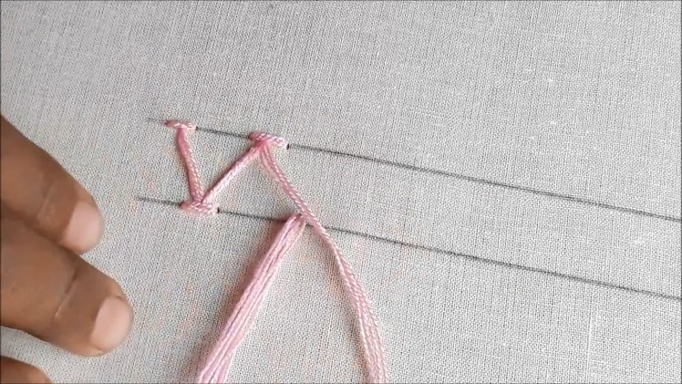Hand embroidery Chevron stitch | Chevron stitch tutorial