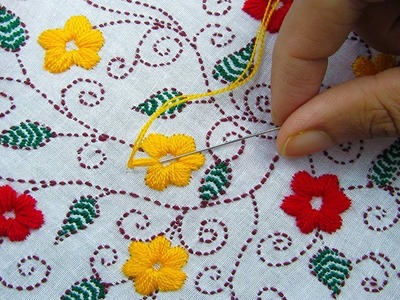 Hand Embroidery;  Dopatta Embroidery Design. Phulkari Dopatta.Kantha Stitch