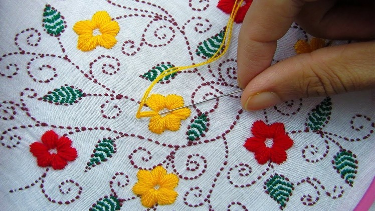Hand Embroidery;  Dopatta Embroidery Design. Phulkari Dopatta.Kantha Stitch