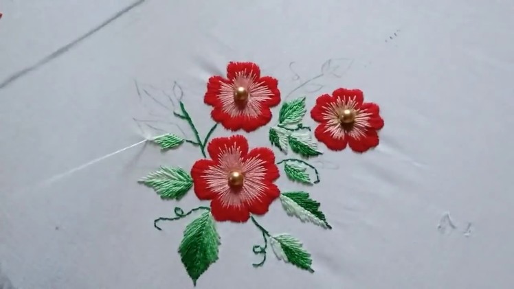 Hand embroidery.Hand embroidery design.