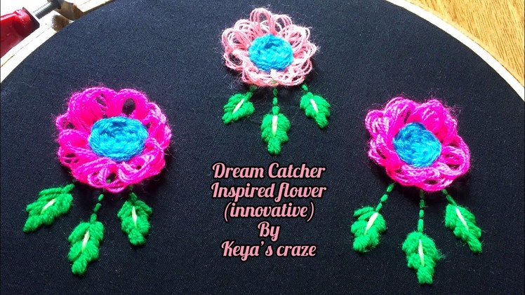 Hand embroidery | Innovative flower | All over flower hand embroidery| Dream catcher inspired flower