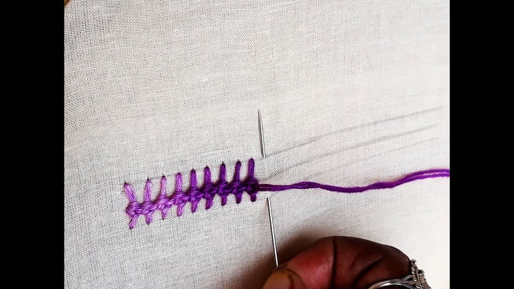Hand Embroidery Knotted pearl stitch | Knotted pearl stitch tutorial
