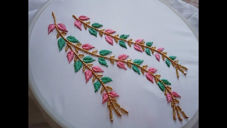 Hand embroidery. Neck line hand embroidery design for kurties and dresses.