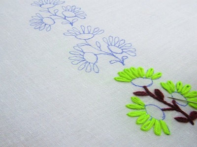 Hand Embroidery; New Border Line Design; Lazy Daisy Stitch