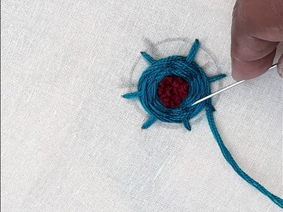 Hand embroidery Rose flower design | Rose flower embroidery step by step