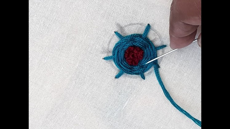 Hand embroidery Rose flower design | Rose flower embroidery step by step