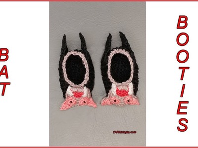 How to Crochet Tutorial: DIY Vampire Bat Baby Booties by YARNutopia