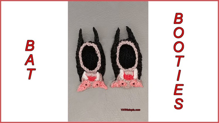 How to Crochet Tutorial: DIY Vampire Bat Baby Booties by YARNutopia