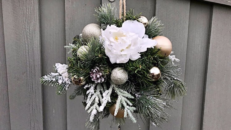 How To Make A Christmas Kissing Ball - Outdoor Christmas Decorating - Winter Wedding Decor Idea
