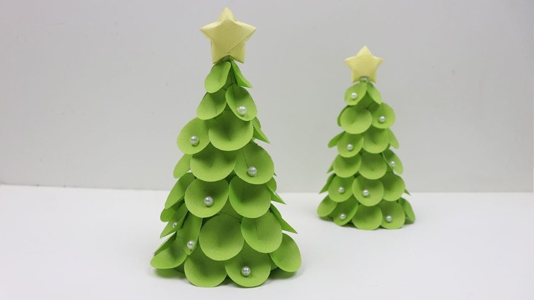 How To Make Beautiful 3D Table Top Paper Christmas Tree DIY Paper Xmas Tree - Christmas Crafts 2018