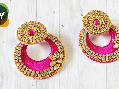 How to make beautiful earrings | silk thread earrings | chandbali silk thread earrings | |#diy |#160