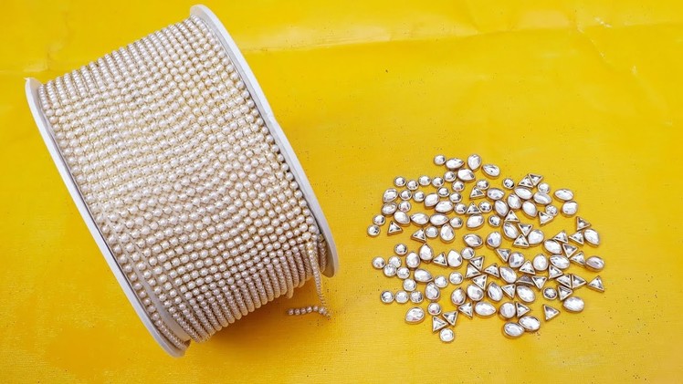 How To Make Designer Earrings At Home | DIY | Pearl Earrings | Jewelry Making | Paper Earrings