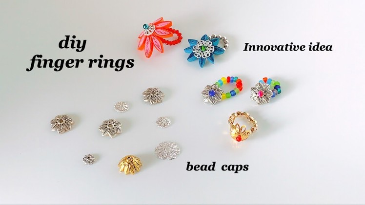 How To Make Finger Rings||Simple And Easy Handmade Rings Using Bead Caps
