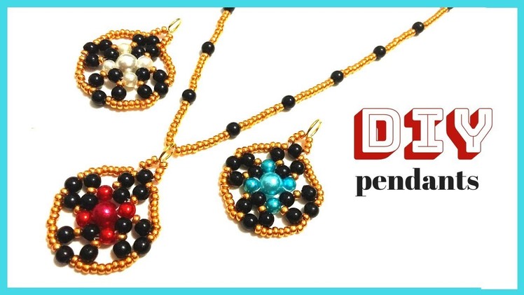 How to make pendants with beads. easy beading for beginners. jewelry making