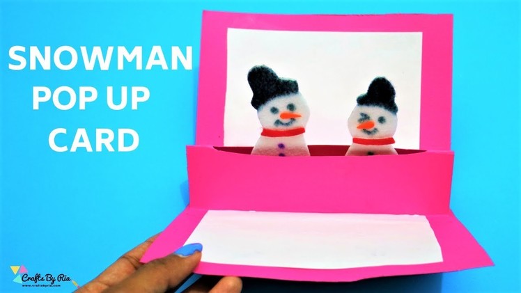 How to make Snowman pop up card~Easy Christmas card DIY~handmade
