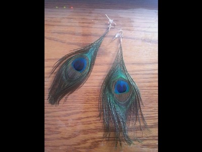 How to: Simple Peacock Feather Earrings