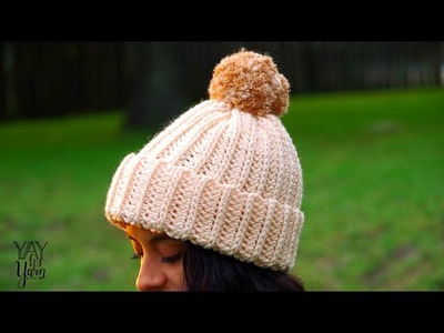 Knit-Look Crochet Hat for Beginners - FREE Crochet Pattern in 10 Sizes | Yay For Yarn