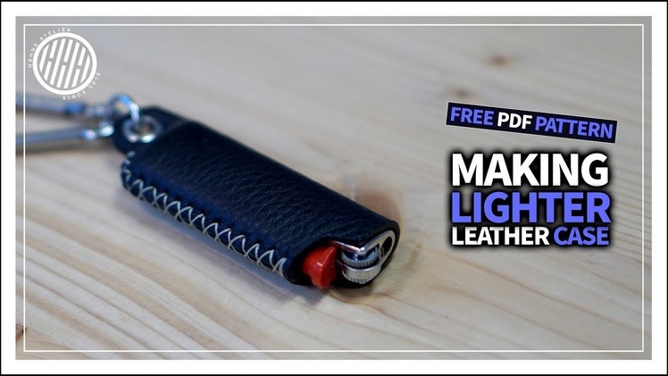 [Leather Craft] Lighter leather case.DIY Bic lighter.Free PDF pattern.How to make