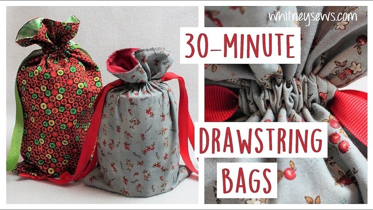 Lined Drawstring Bags | EASY DIY | Whitney Sews