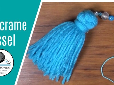 Macrame tassel tutorial 3 color - great to add to crochet shawls, scarves and bags