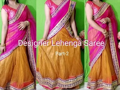 Make latest bollywood style 1 minute designer lehenga saree for Haldi.Mehndi Function - Part 2